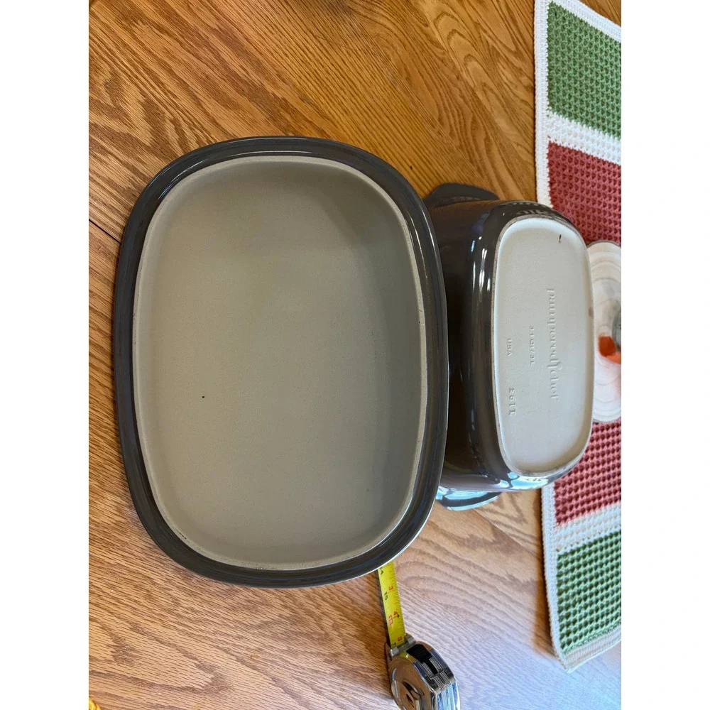 Pampered Chef table over stoneware